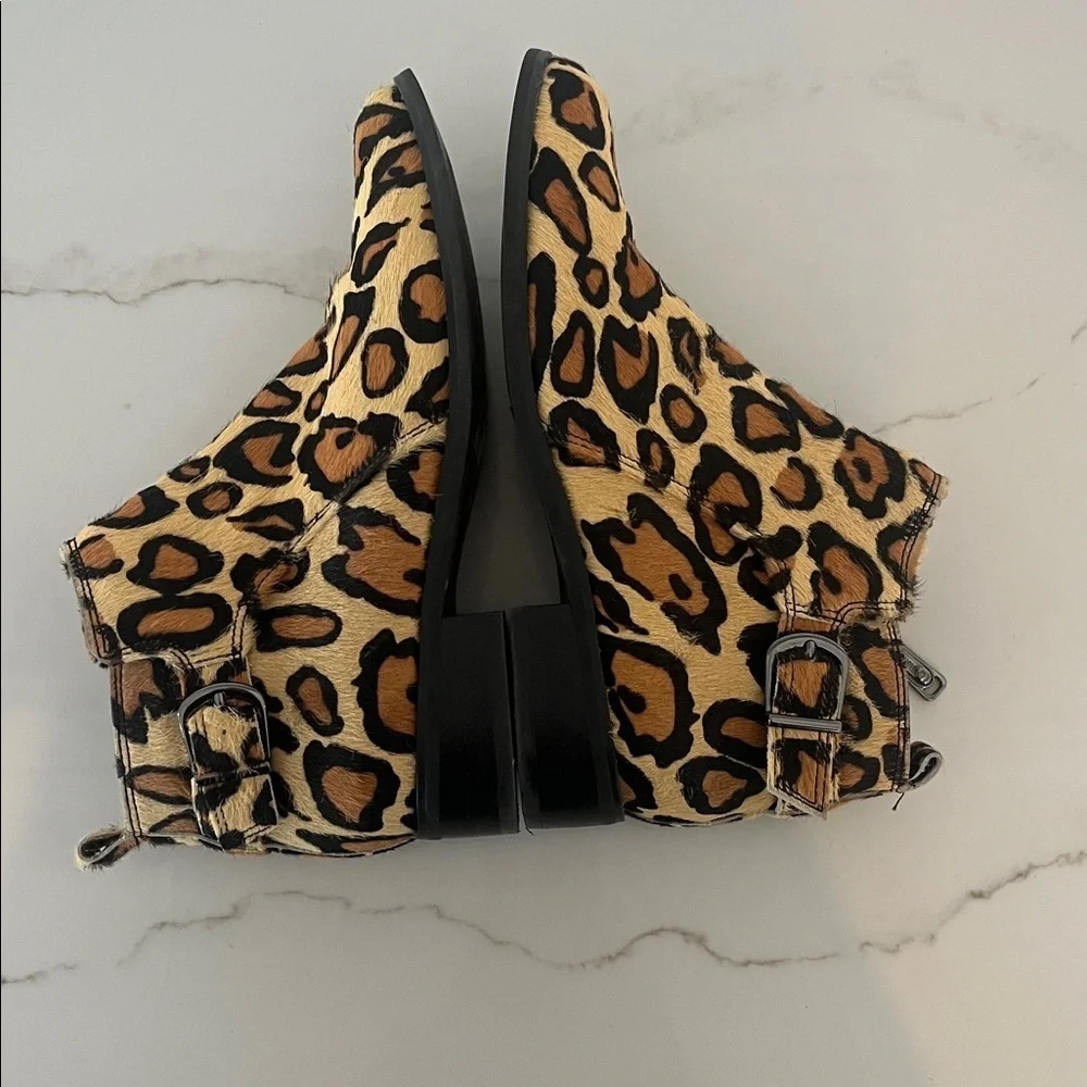 BLONDO Boots TAMI Almond Toe Fur Leopard Waterproof Ankle